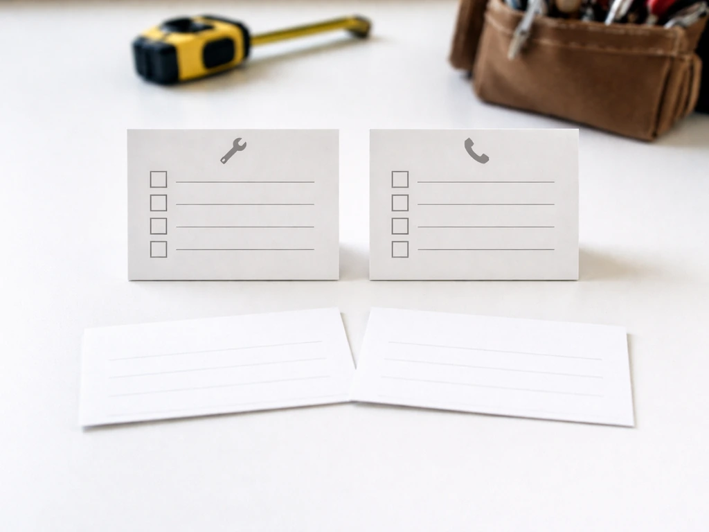 Minimal photo of two service checklists on a table, suggesting comparing home installation options.