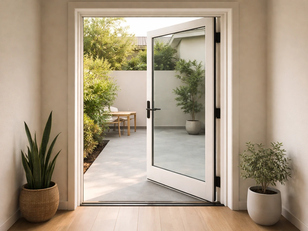 should a patio door swing in or out